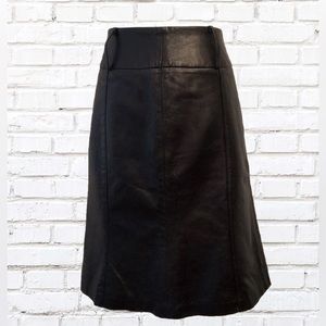 #85 Cache Black Leather Skirt Size Size:10